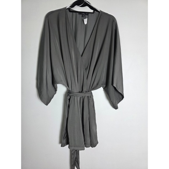 Lulus Romper Wrap Front Tie Waist Dolman Sleeve Gray‎ XL - Picture 1 of 7